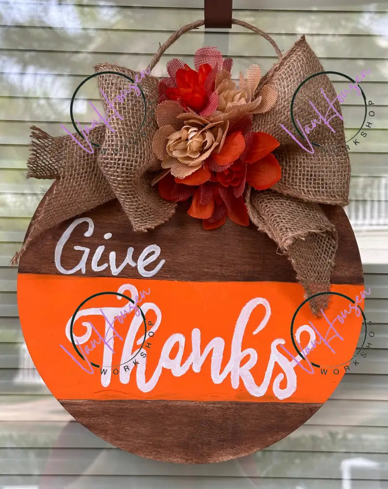 Give Thanks Door Hanger Fall & Thanksgiving Decor Door Hanger