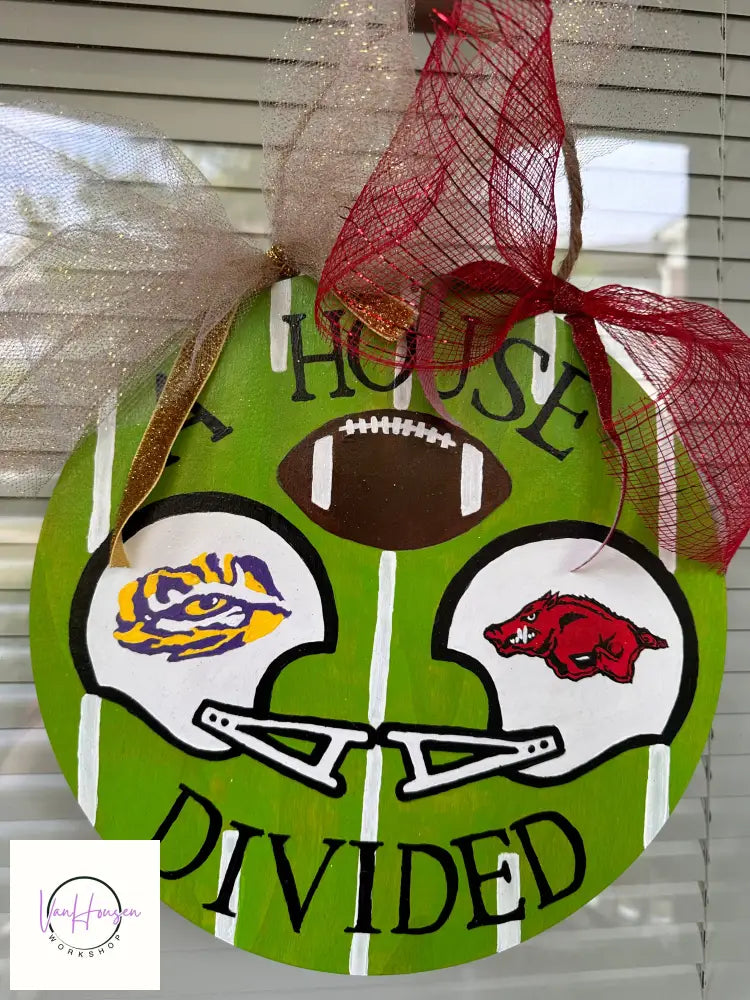 House Divided Door Hanger LSU vs Arkansas Football Door Hanger