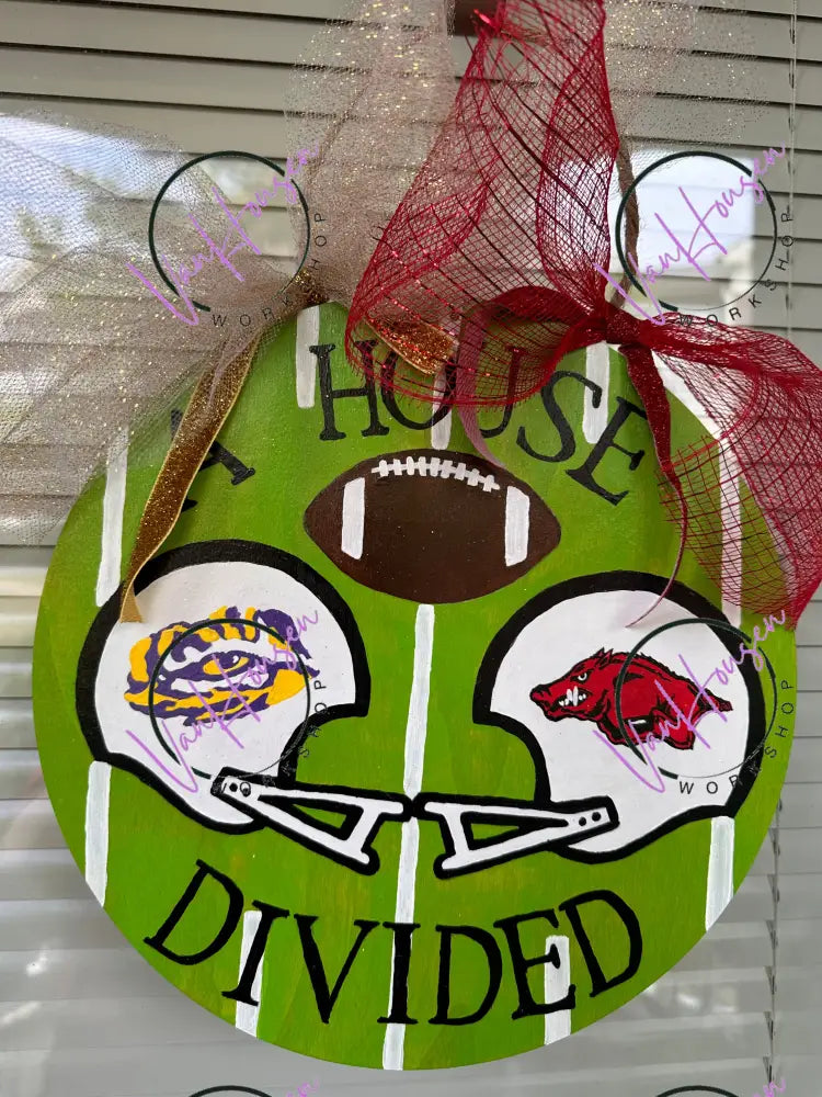 House Divided Door Hanger LSU vs Arkansas Football Door Hanger