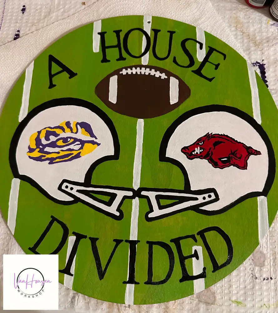 House Divided Door Hanger LSU vs Arkansas Football Door Hanger