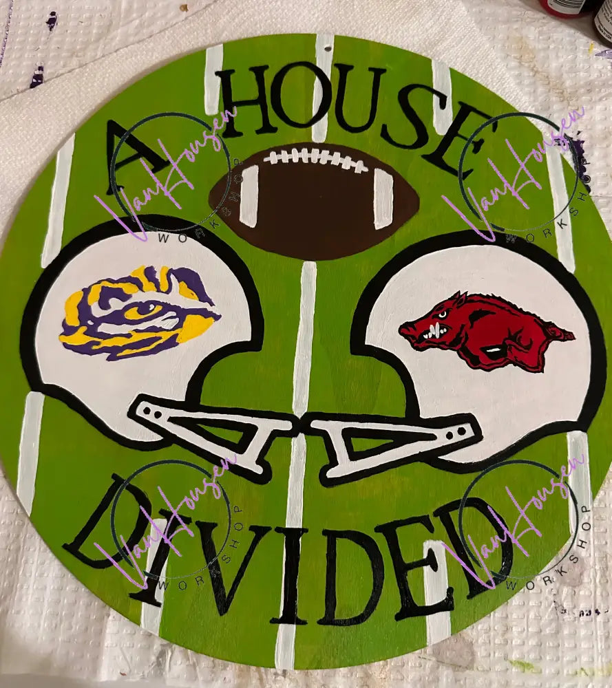 House Divided Door Hanger LSU vs Arkansas Football Door Hanger